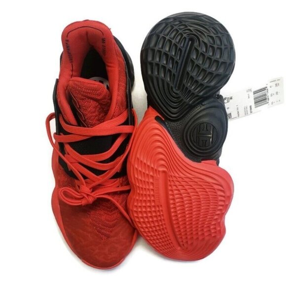 Adidas Mens Size 7 Harden Vol. 4 Basketball Shoes EF0999 Black Power Red - Picture 7 of 8